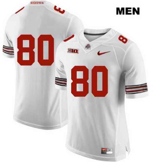 C.J. Saunders Nike Ohio State Buckeyes Stitched Authentic Mens  80 White College Football Jersey Without Name Jersey